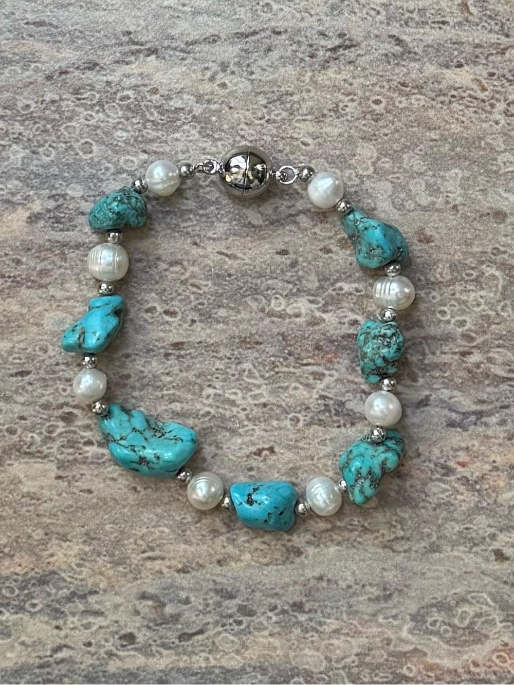 NWOT Tuckernuck Turquoise and Pearl Bracelet